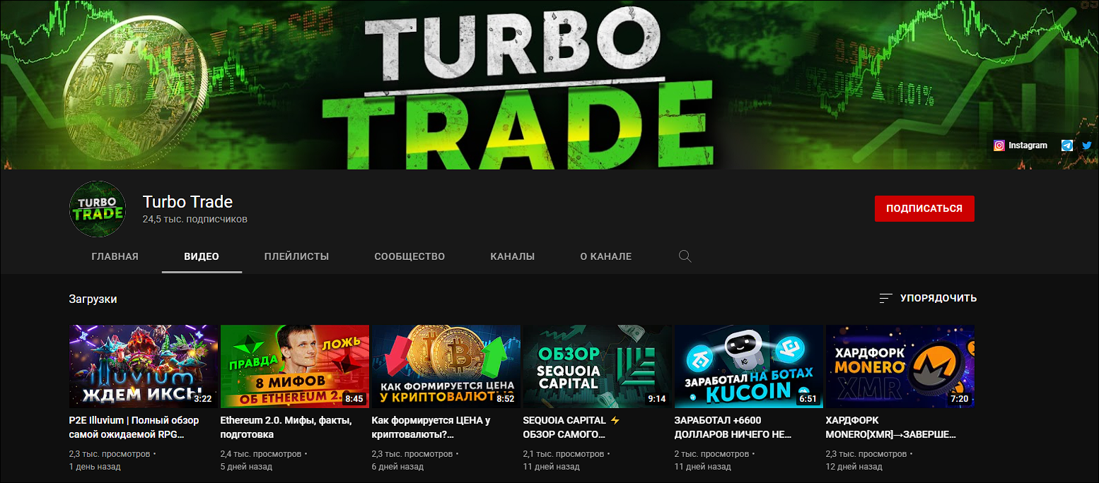 Turbo Trade ютуб канал